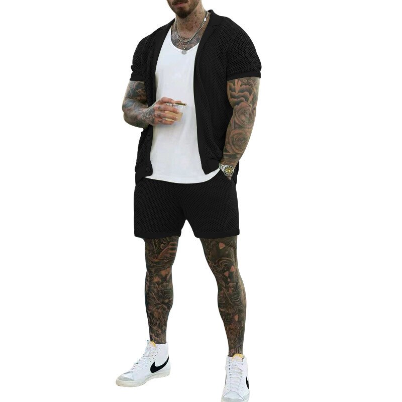 sanyamk Summer Tracksuit Men Sets Casual Men Set 2 Pieces Man Short Sleeve T-shirt Solid Sports Shorts Joggers Sets Men Clothing