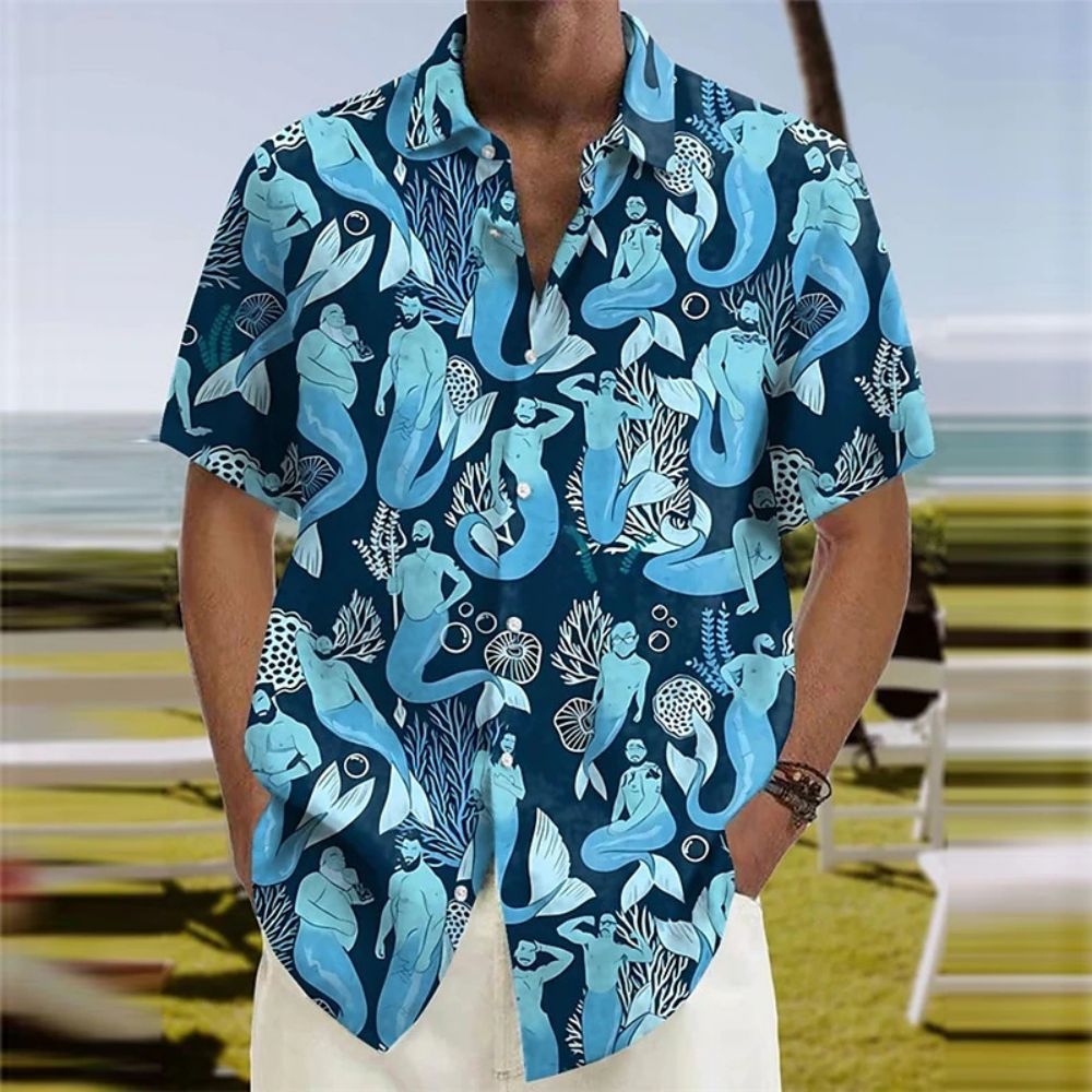 Bonsir New For Men Hawaiian Shirts Short Sleeve Tops Coconut Treeo Graphic 3d Shirt Fashion Streetwear 5XL Summer Clothing Men's Blouse