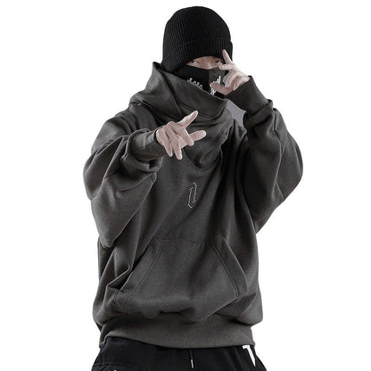 sanyamk Spring autumn High collar hoodie loose comfortable Men's clothes Harajuku Hiphop streetwear Fleece hooded oversize Sweatshirt