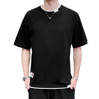 sanyamk 2022 Summer New Men's T-Shirt Trend Half-Sleeve T-Shirt Fashion Loose Casual Stretch Large Size Top T-Shirt