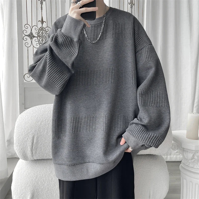 Bonsir Unisex Sweatshirts Solid Color Men Pullover Casual Loose Long-sleeved Streetwear Tops Clothing M-5XL