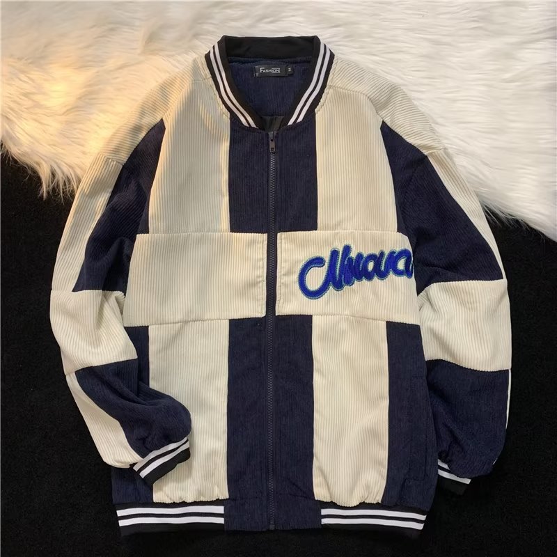 sanyamk Varsity Baseball Bomber Jackets Women Hip Hop Harajuku Corduroy Letter Embroidery Men Jackets Streetwear Unisex College Coats