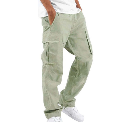 Bonsir Casual Pockets Solid Color Loose Straight Cargo Pants Men Spring Fashion Streetwear Men's Trousers Summer Leisure Long pant