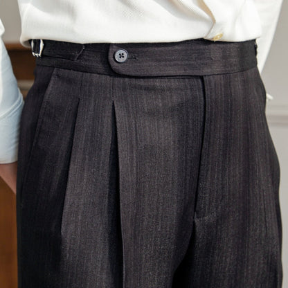 sanyamk High Waist Business Dress Pants Men Ankle Length Office Social Slim Fit Suit Pant Classic Streetwear Trousers Pantalones Hombre