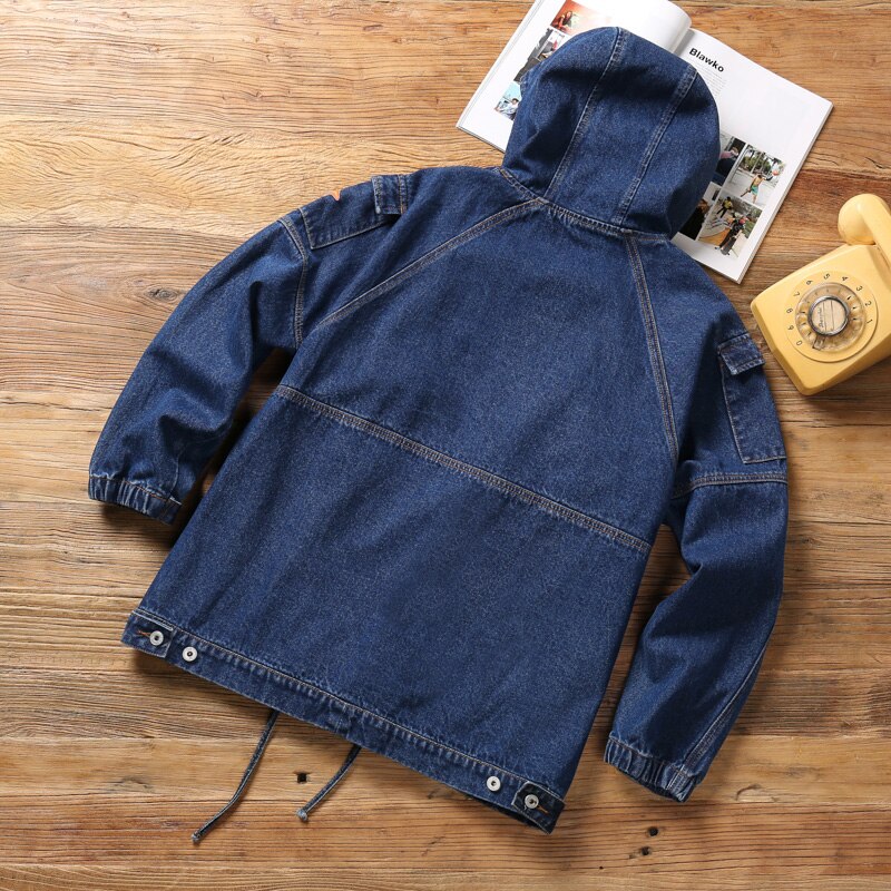 sanyamk spring new hooded sports casual sweater 100% cotton loose Korean style stitching denim jacket jacket brand men's clothing