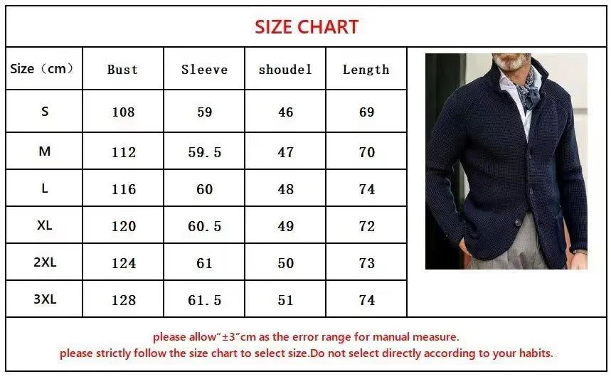 sanyamk Men Winter Sweater Jaket Solid Color Long Sleeves Pocket Single-breasted Keep Warm Knitted Turn-down Collar Sweater Coat For Man