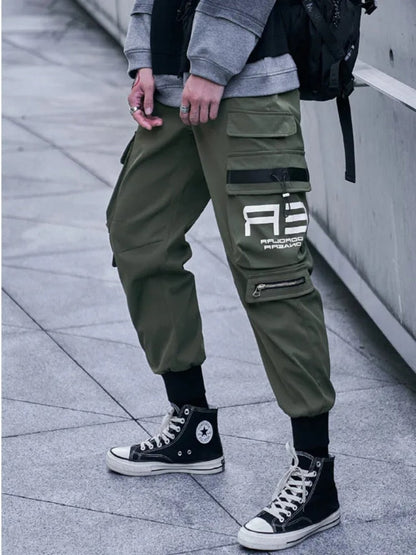 Bonsir Men Cargo Pants Multiple Pockets Casual Pants Streetwear Sweatpant Harajuku Leggings Trousers Hip Hop Overalls Jogger Men Pants