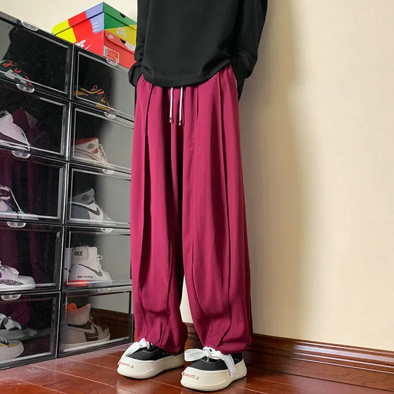 Bonsir Streetwear Y2K Casual Pants Men‘s Korean Fashion Oversized Trousers Men Wide-leg Sweatpants Male Casual Harem Pants New