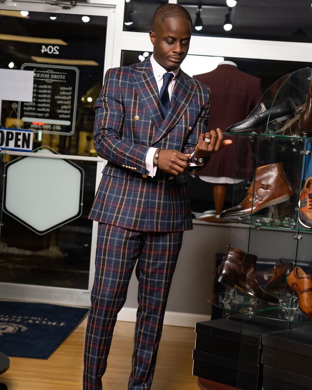 sanyamk Casual Men Suits With Two Button Two Pieces Jacket Pants Grid Custom Made Bridegroom Wedding Formal Occasiom