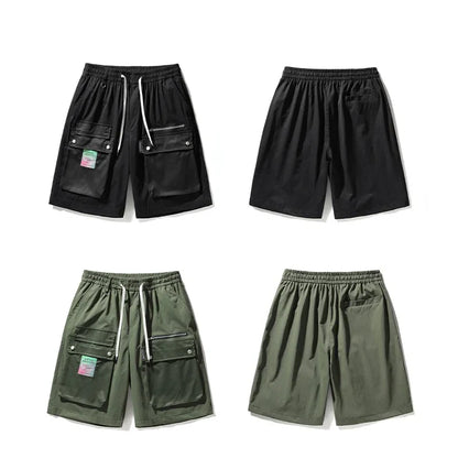 sanyamk  -  Summer Big Pockets Mens Cargo Shorts High Street Streetwear Straight Bermuda Masculina