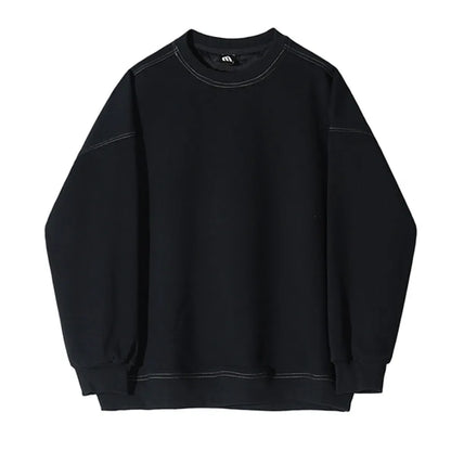 sanyamk  -  Round Collar Men's Sweatshirt Solid Color Male Long Sleeve Tops Korean Fashion 2024 Spring New Trendy Sweatshirts