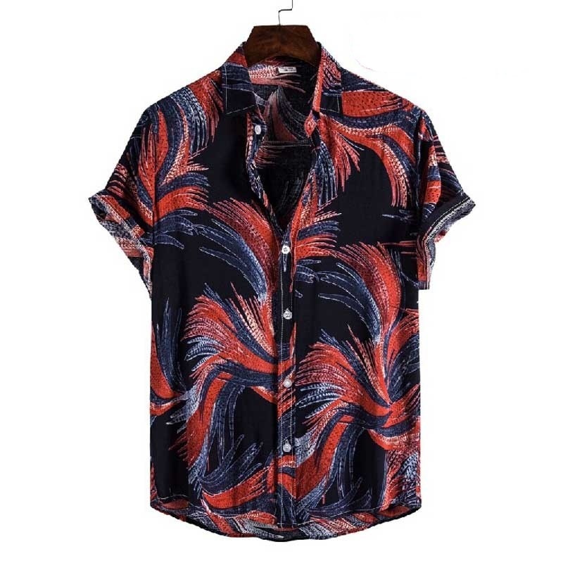 sanyamk Summer Men For Shirt Holiday Fashion Beach Dot Print Short Sleeve Tops Aloha Clothing Streetwear Mens Hawaiian Shirts 5XL