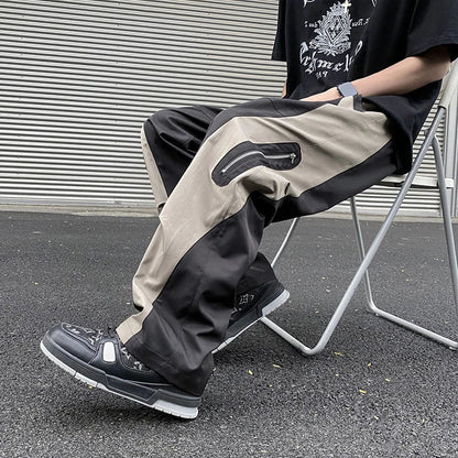 sanyamk Techwear Parachute Cargo Pants Men Patchwork Zipper Loose Casual Trousers Male Summer Streetwear Hip Hop Spliced 5XL