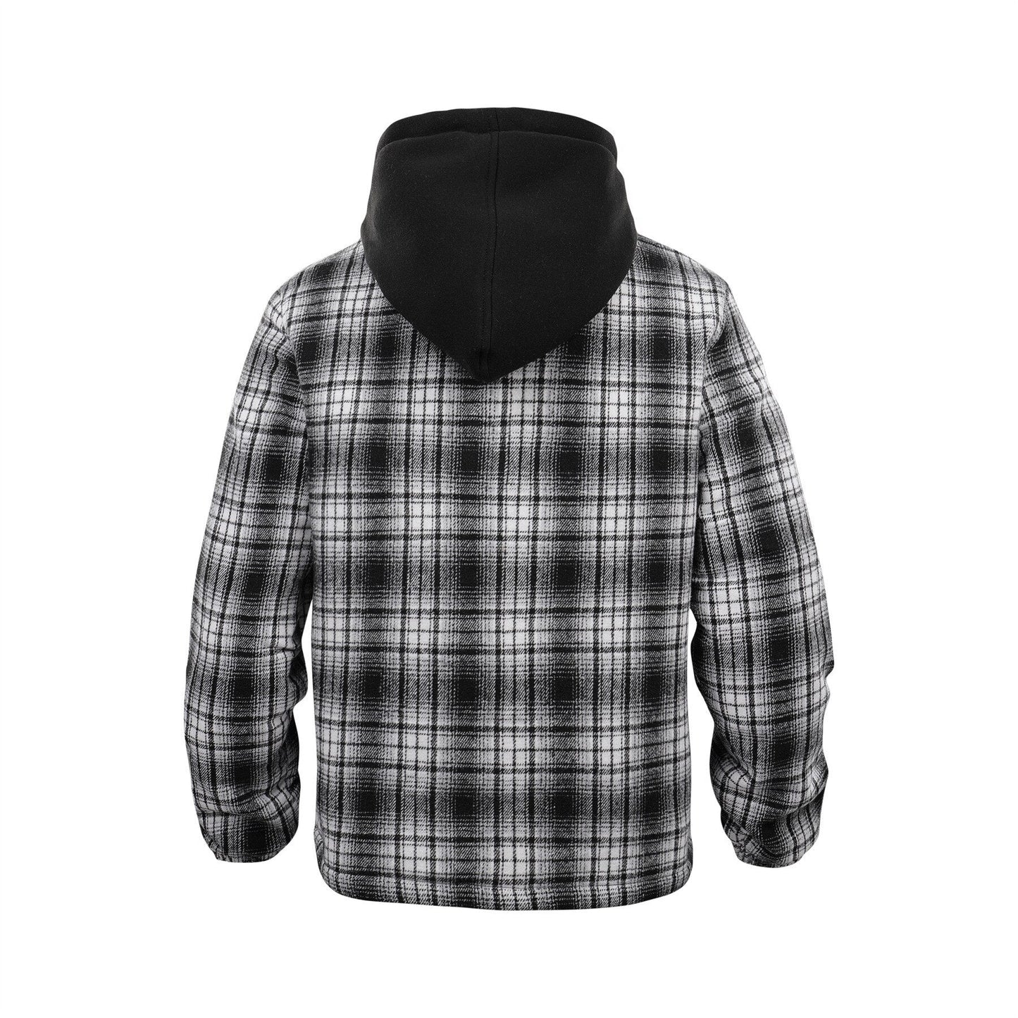 Bonsir Men's Autumn Winter Plaid Shirt Outwear Hood Mens Cashmere Thicken Shirt zipper Hoodies Jacket Men