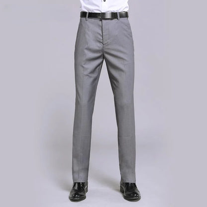 Bonsir High Waist Men's Suit Pants High Quality Autumn Thick Straight Business Work Daily Dress Formal Pants Classic Trousers A269