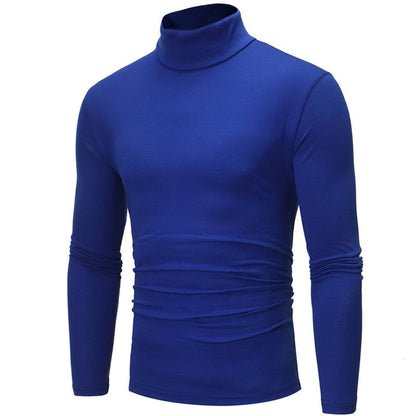 sanyamk Turtleneck For Men Solid Color Slim Elastic Thin Pullover Spring Autumn Underwear Turtleneck Men Knitting Blouse Base Tshirt Top