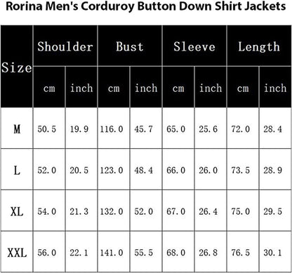 Bonsir Mens Corduroy Button Short Sleeve Shirt Spring Autumn Casual StreetwearWith Pockets Solid Color Shirt For Men Overcoat