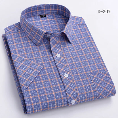 sanyamk Plaid Short Sleeve Shirts For Man Cotton England Preppy Classic Checked Summer New Fashion Clothing Businessman Casual Shirts