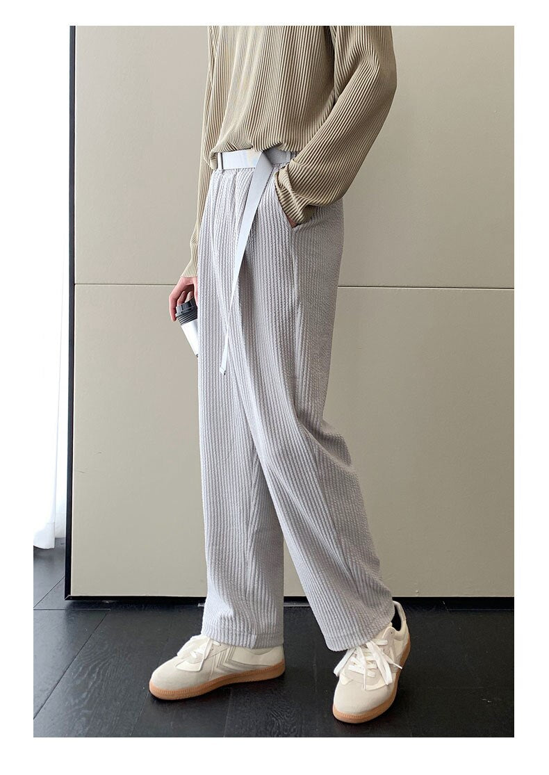 sanyamk Summer Men's Fashion Loose Casual Pants Hip Hop Style Stripe Joggers Sweatpants Homme Grey/white/black Color Trousers S-XL