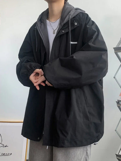 sanyamk Hooded Jackets Men Leisure Japanese Preppy Style 5 Color Daily Teenagers Streetwear Comfortable Advanced Baggy Fashion Vitality