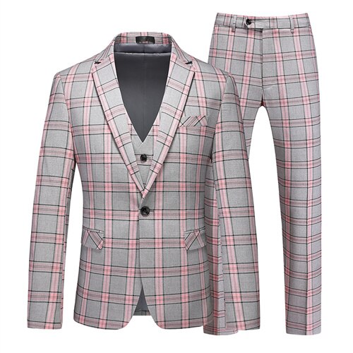 sanyamk Men's Business Banquet Suit 3 Piece Set Fashionable Men Wedding Ball Groom Dress Balzers and Pants with Vests Large Size 6XL