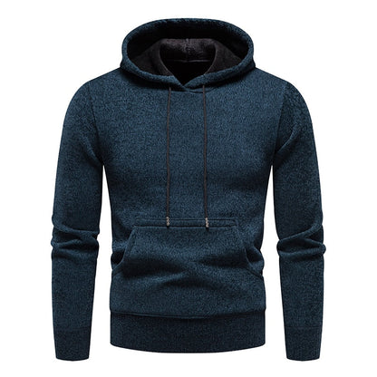 sanyamk New Autumn Winter Hoodies Men Fashion Hooded Sweatshirts Men Casual Knitted Pullovers Hooded Streetwear Solid Sports Sweatshirts