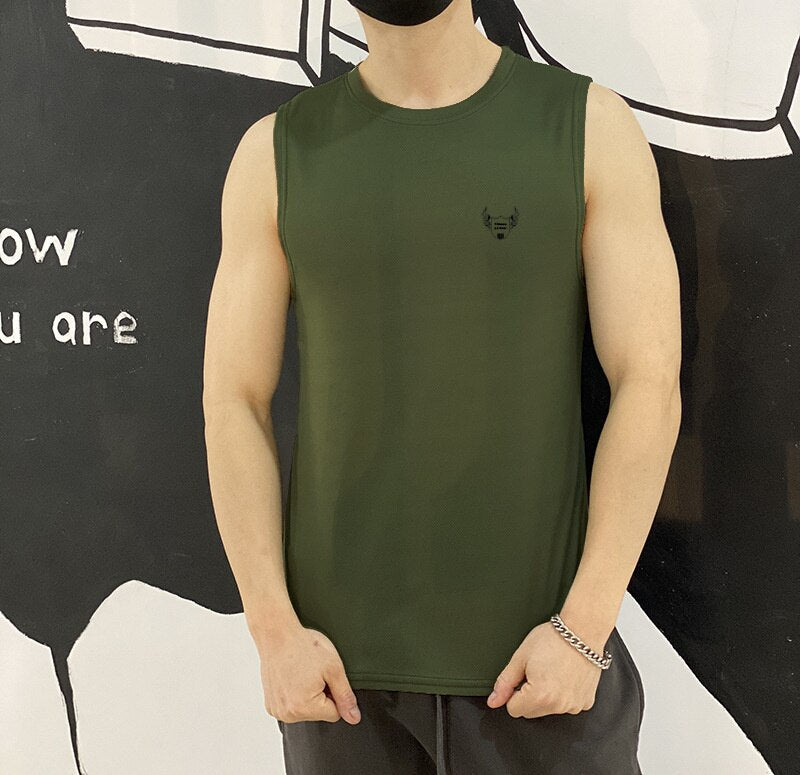 sanyamk 2022 NEW Men Sleeveless Sports Vest Summer Breathable quick-drying Gyms shir Male Bodybuilding Undershirt mesh Fitness Tank Tops