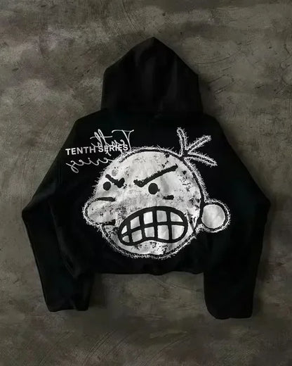 sanyamk  -  Streetwear Hoodies Y2K Men Women Clothes American Retro Skull Graphic Print Oversized Hoodies Sweatshirts Rock Pullover Hoodies