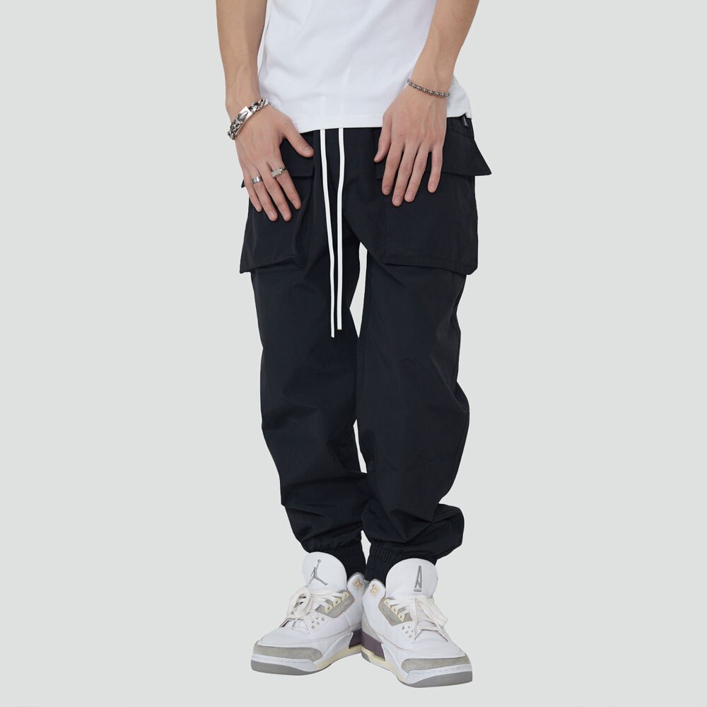 Bonsir Men Women Streetwear Fashion Hip Hop Loose Casual Big Pocket Cargo Pants Male Vibe Harem Trousers Couple Jogger Sweatpant