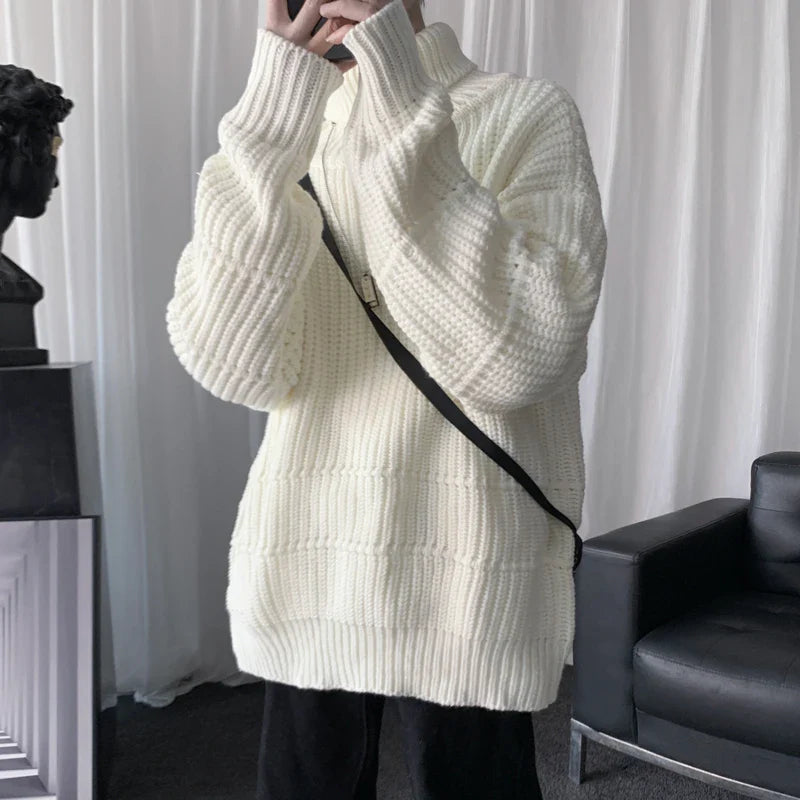 Bonsir Autumn Winter Mens Casual Turtleneck Pullover Men's Long Sleeve Rollneck Sweater Korean Style Fashion Warm Knitted Sweater