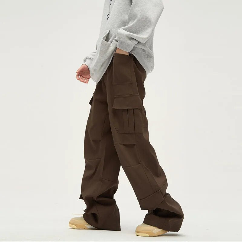 Bonsir style, senior sense, American cargo pants, men's ins, China-Chic casual high street trousers, lovers' pants calca men