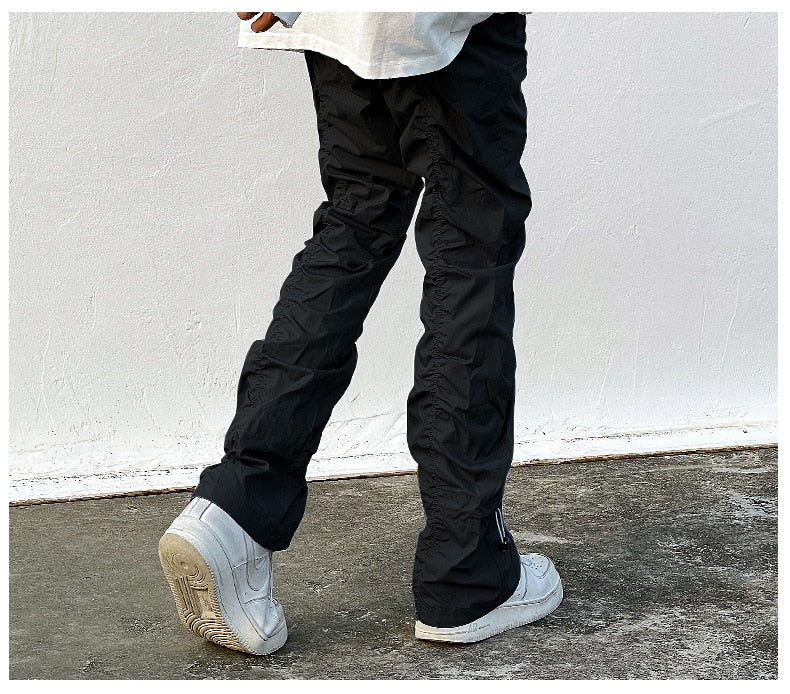 Bonsir Sets With Pants Man Harajuku Punk Men's Streetwear Black Hip Hop Fashion Clothing Casual Tactical Trousers Y2k Goth Flared