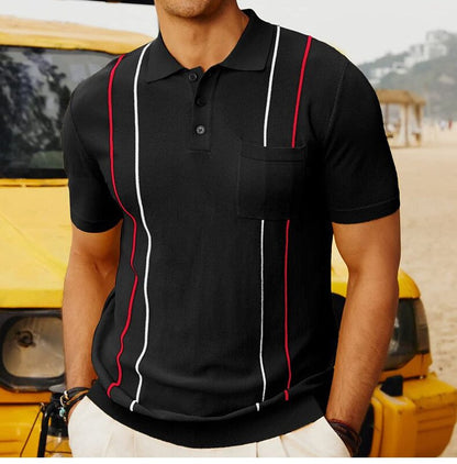 sanyamk Men's Short Sleeve Polo Shirt with Collar: Classic Style for Casual or Formal Wear