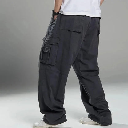 Bonsir Plus Size 8XL 140KG summer spring Men cargo pants thick high street safari style pockets Skateboard outdoor straight