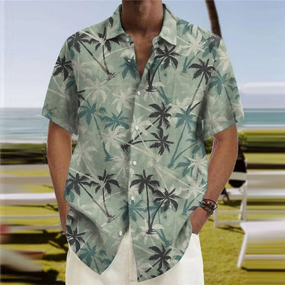 Bonsir New For Men Hawaiian Shirts Short Sleeve Tops Coconut Treeo Graphic 3d Shirt Fashion Streetwear 5XL Summer Clothing Men's Blouse