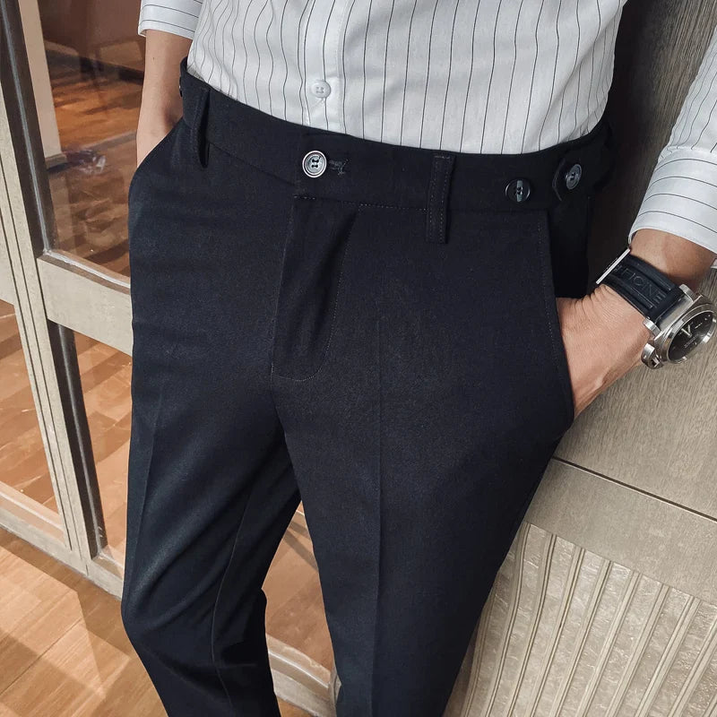 sanyamk Brand Clothing Fashion Male Spring High Quality Cotton Business Suit Trousers/Men's Pure Color Leisure Suit Pants 28-34