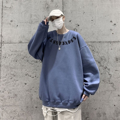 sanyamk Korean Streetwear Vintage Letter Graphic Hoodies Spring New Male Casual Loose Sweatshirts Fashion Basic Pullovers