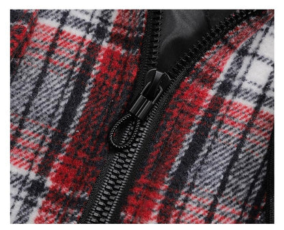 Bonsir Men's Autumn Winter Plaid Shirt Outwear Hood Mens Cashmere Thicken Shirt zipper Hoodies Jacket Men