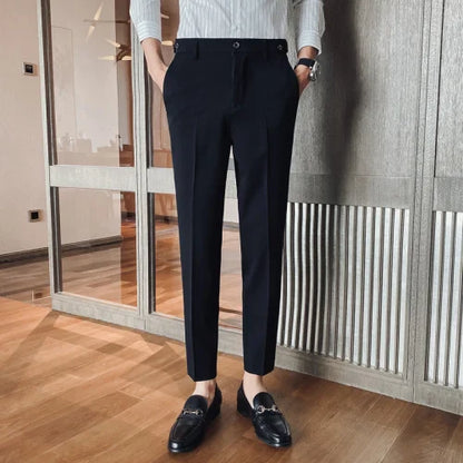 sanyamk Brand Clothing Fashion Male Spring High Quality Cotton Business Suit Trousers/Men's Pure Color Leisure Suit Pants 28-34