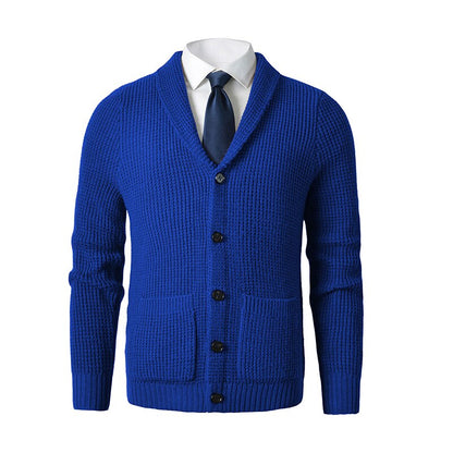 Bonsir High Quality Men's Cardigan Sweater Slim Fit Knitted Ted Button Up Wool Sweater with Pockets Autumn Winter Kitting Sweatercoat