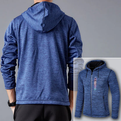 sanyamk The New Men'S Hooded Sweatshirt Sports Shirt Casual Jacket Slim Fitness Thickened And Padded Quality Running Clothes