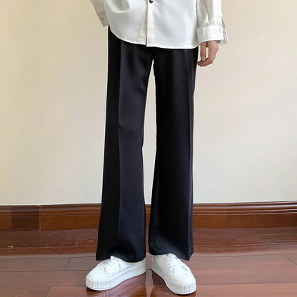 sanyamk Black Suit Pants Men Fashion Social Mens Dress Pants Korean Loose Straight Casual Flared Pants Mens Office Formal Trousers M-3XL