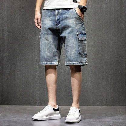 Bonsir Plus Szie 44 Denim Shorts Men Summer Jeans Shorts Baggy Cargo Shorts Fashion Streetwear Short Pants Male Big Size