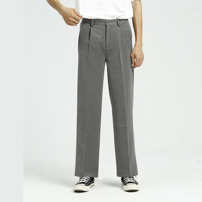 sanyamk Men Casual Straight Suit Pant Male Japan Korea Style Loose Vintage Fashion Streetwear Trousers Wide Leg Pant