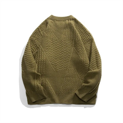 sanyamk  -  Vintage Style Men's Sweaters Knitted Twist Long Sleeve Pullovers Outwear Fashion Oversize Streetwear Jumper for Man Plus Size