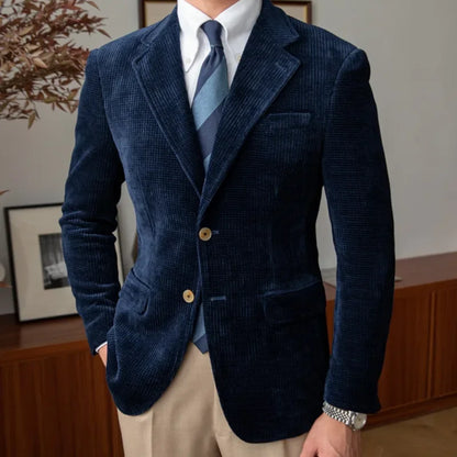 sanyamk Gentle Dress Banquet Chenille Fleece Thick Suit Coat Versatile Slim Warm Suit Retro Blazer Hombre Casual Coat Slim Long Sleeve