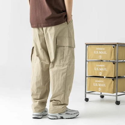 Bonsir Green Cargo Pants for Men Parachute Khaki Cargo Trousers Male Streetwear Hip Hop Loose Casual Oversize Spring Summer