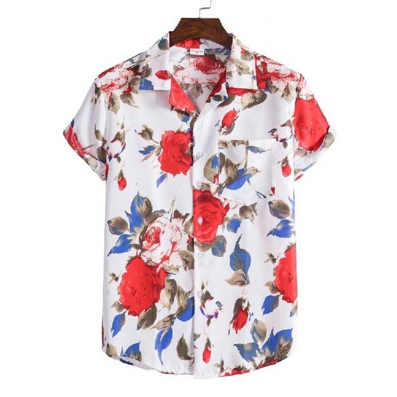 sanyamk Summer Men For Shirt Holiday Fashion Beach Dot Print Short Sleeve Tops Aloha Clothing Streetwear Mens Hawaiian Shirts 5XL