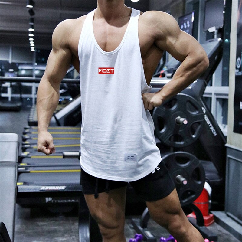 sanyamk Gym Tank Top Men Fitness Bodybuilding Workout cotton Sleeveless shirt Summer Sports Undershirt Running men vest