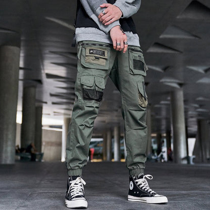 Bonsir Joggers Cargo Pants for Men Hip Hop Functional Style Harem Trousers Streetwear Techwear Pants Male